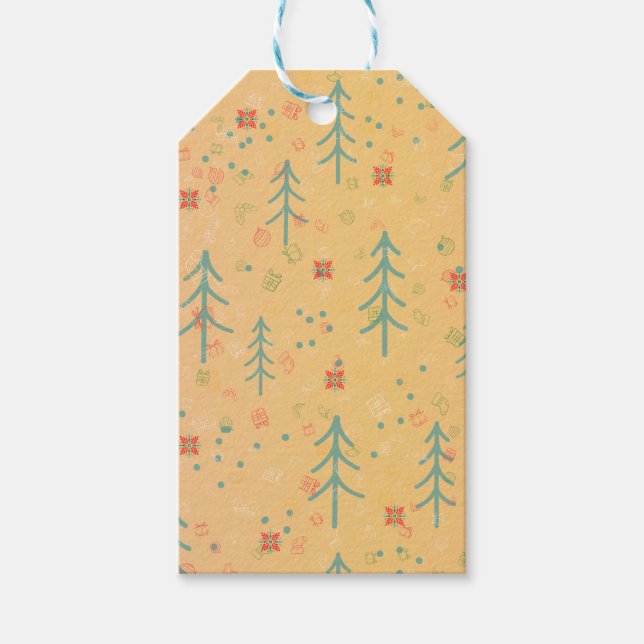 Étiquettes-cadeau Cute Yellow Christmas (Devant)