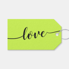 Étiquettes-cadeau Cyber Lime Jet Black Cheers Simple Amour