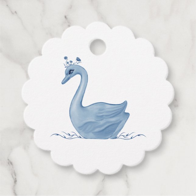 Étiquettes Cadeau Cygne bleu (Devant)