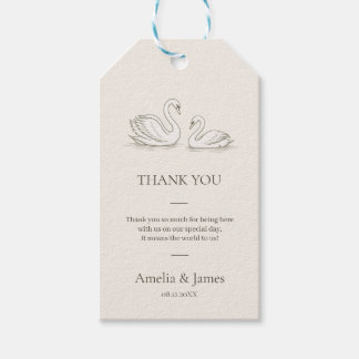 Étiquettes-cadeau Cygne Élégant | Mariage Vieille Fortune