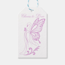 Étiquettes-cadeau Cygne gracieux avec des ailes de papillon