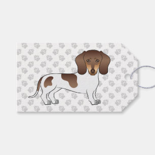 Étiquettes-cadeau Dachshund à poil court chocolat et tan & pattes