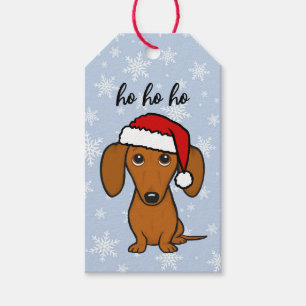 Étiquettes-cadeau Dachshund Père Noël mignonne Noël Wiener Chien vac