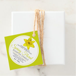 Étiquettes Cadeau Daffodiles de printemps ingrédient de bougie d'art