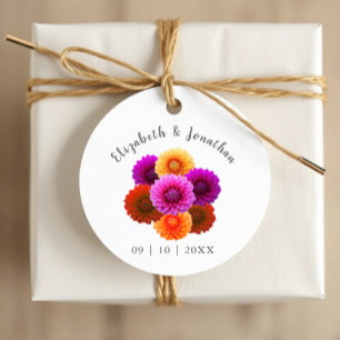 Étiquettes Cadeau Dahlia Mariage d'automne