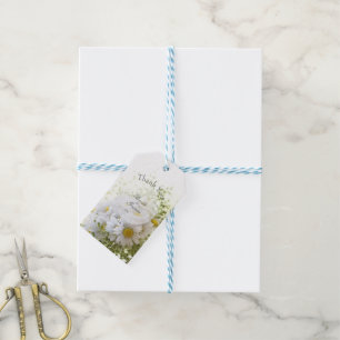 Étiquettes-cadeau Daisées en Amour - Bouquet Mariage modifiable