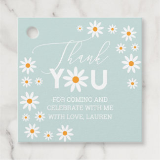 Étiquettes Cadeau Daisies Thank you tags Light Blue