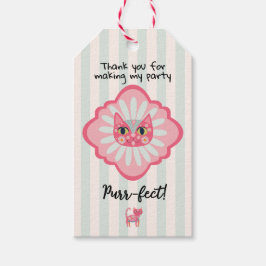 Étiquettes-cadeau Daisy Kitty Visage Purr-fect Anniversaire