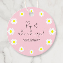 Étiquettes Cadeau Daisy - Pop'it quand elle pop baby shower