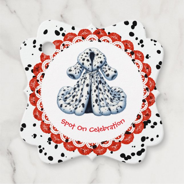 Étiquettes Cadeau Dalmatie Imprimer Anniversaire | Black and White p (Devant)