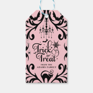 Étiquettes-cadeau Damask Glam Trick ou Treat Halloween