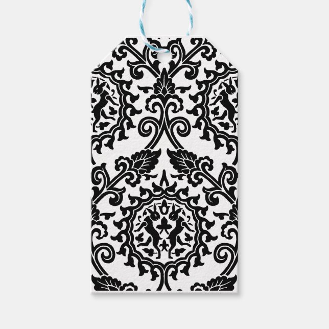 Étiquettes-cadeau Damask Hare Motif (Devant)