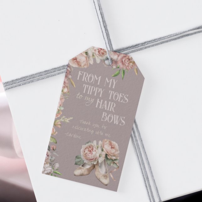 Étiquettes-cadeau Danse Whimsical Ballerina Anniversaire (Créateur téléchargé)