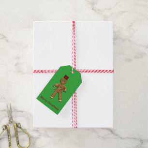 Étiquettes-cadeau Danser Caricature Gingerbread Homme