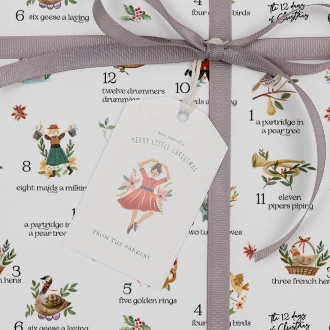 Étiquettes-cadeau Danses | 12 Jour de Noël (Créateur téléchargé)