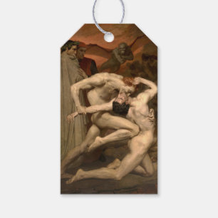 Étiquettes-cadeau Dante et Virgile en enfer (par Bouguereau)