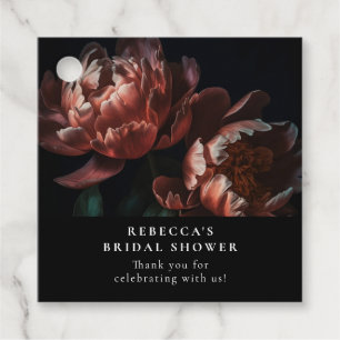 Étiquettes Cadeau Dark Moody Fête des mariées de fleurs romantiques