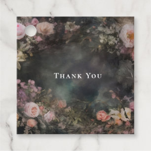 Étiquettes Cadeau Dark Moody Romantic Mariage Floral