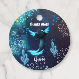 Étiquettes Cadeau Dark Neon Axolotl Anniversaire