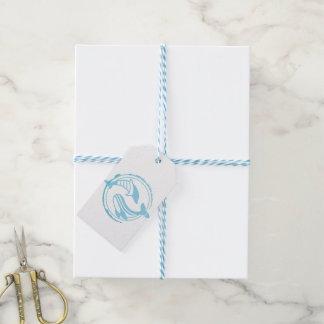 Étiquettes-cadeau Dauphin Bleu