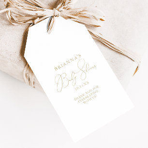 Étiquettes Cadeau de Baby shower minimaliste Gold 