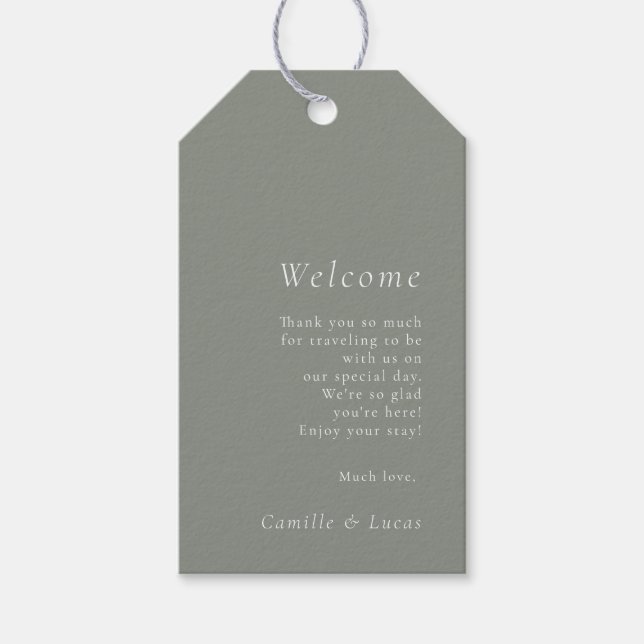 Étiquettes Cadeau de bienvenue pour Mariage minima (Devant)