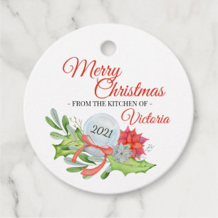 Étiquettes Cadeau De la cuisine de Joyeux Noël Classic Round