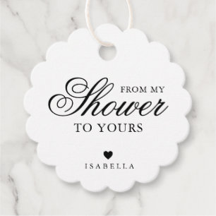 Étiquettes Cadeau De Ma Douche À La Vôtre Calligraphie Enterrement d