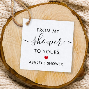 Étiquettes Cadeau De Ma Douche À La Vôtre, Fête des mariées Rouge