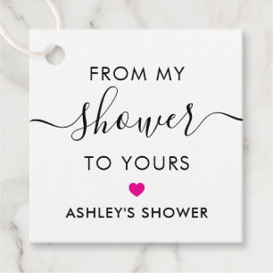 Étiquettes Cadeau De Ma Douche À La Vôtre, Fuchsia Pour L'enterremen