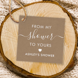 Étiquettes Cadeau De Ma Douche À Votre Fête des mariées, Kraft