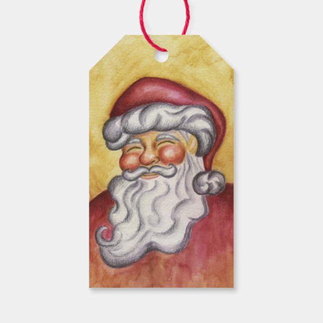 Étiquettes Cadeau de Noël classique du Père Noël (Dos)