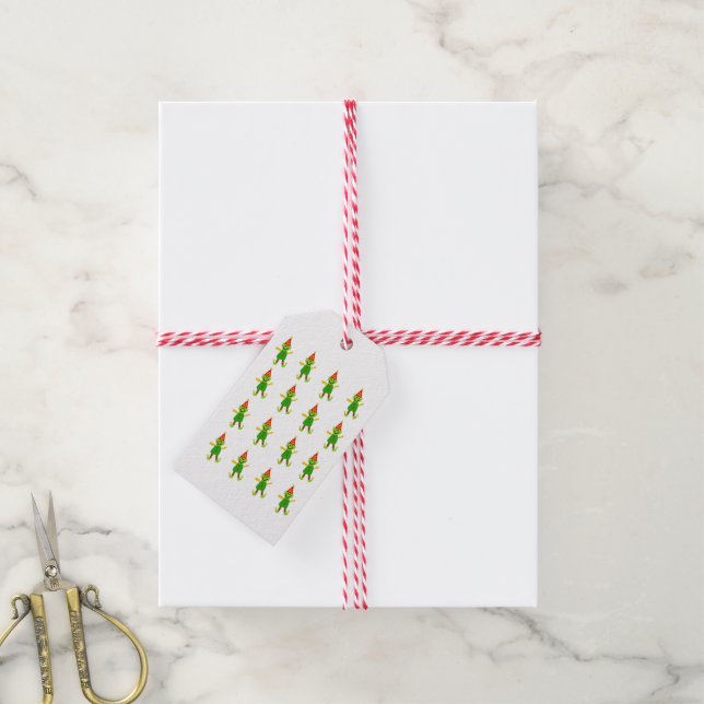 Étiquettes Cadeau de Noël Elf (Avec de la ficelle)