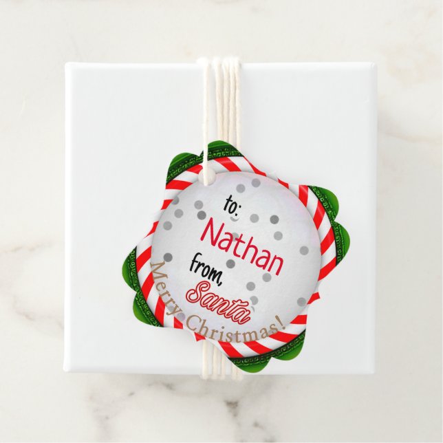 Étiquettes Cadeau De Noël Père Noël (En situation)