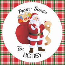 Étiquettes cadeau de PÈRE NOËL PERSONNALISÉES au n