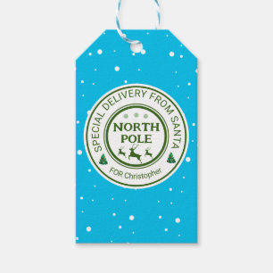 Étiquettes-cadeau de père Noël stickers pôle nord