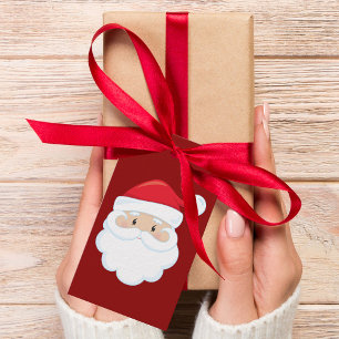 Étiquettes-cadeau De Santa Claus Personnalisé Mignonne Noël Rouge