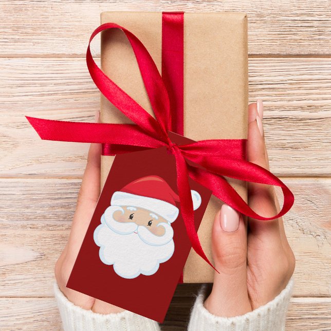 Étiquettes-cadeau De Santa Claus Personnalisé Mignonne Noël Rouge (Créateur téléchargé)