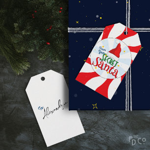 Étiquettes-cadeau De Votre Secret Père Noël Candy Swirl Fun Retro