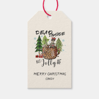 Étiquettes-cadeau Dead Inside Jolly AF Funny Christmas