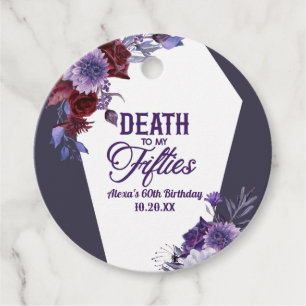 Étiquettes Cadeau Décès à mes cinquante Floral 60e Anniversaire