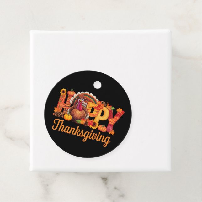 Étiquettes Cadeau Déchets de bon thanksgiving Automne (En situation)
