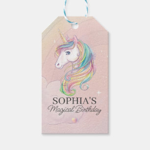 Étiquettes-cadeau Décoration de fête d'anniversaire licorne conte de
