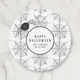 Étiquettes Cadeau Décorations de fête d'Halloween Araignées Cadeau W