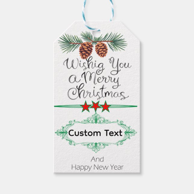 Étiquettes-cadeau Decorative Christmas Gift Personalized (Devant)