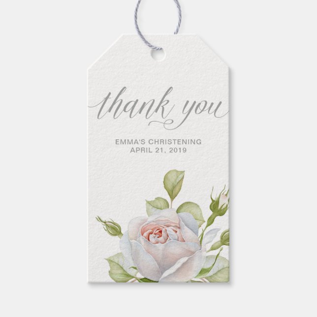 Étiquettes-cadeau Délicat Merci floral (Devant)