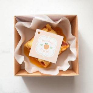 Étiquettes Cadeau Délicieux gâteau de pêches élégant pour une baby s