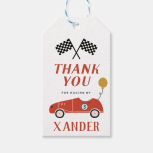 Étiquettes-cadeau Démarrez votre voiture de course Moteurs Anniversa