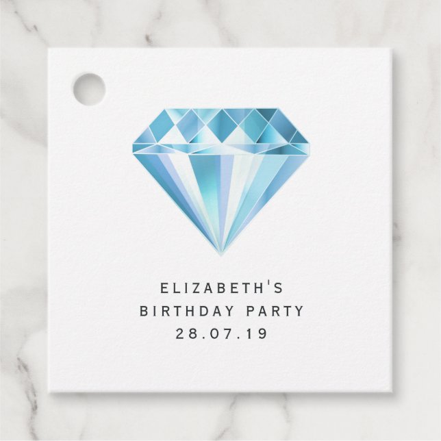 Étiquettes Cadeau Dentelle diamant et Parties scintillant (Devant)