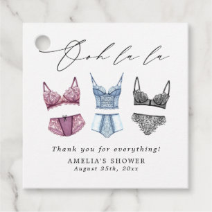 Étiquettes Cadeau Dentelle française lingerie douche de mariage